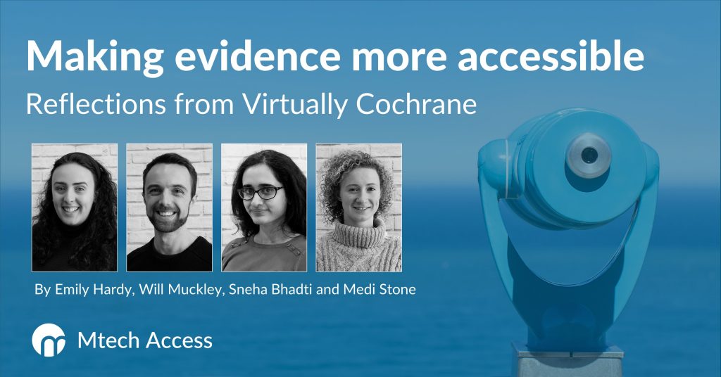 Making evidence more accessible Reflections from Virtually Cochrane